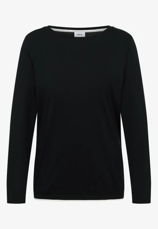 T-shirt en couleur unie Black