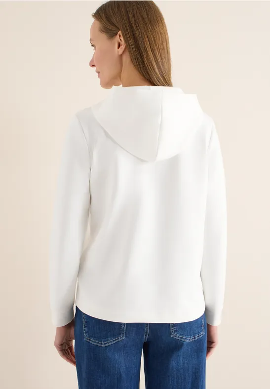 Hoodie shirt met touwtjes vanilla white