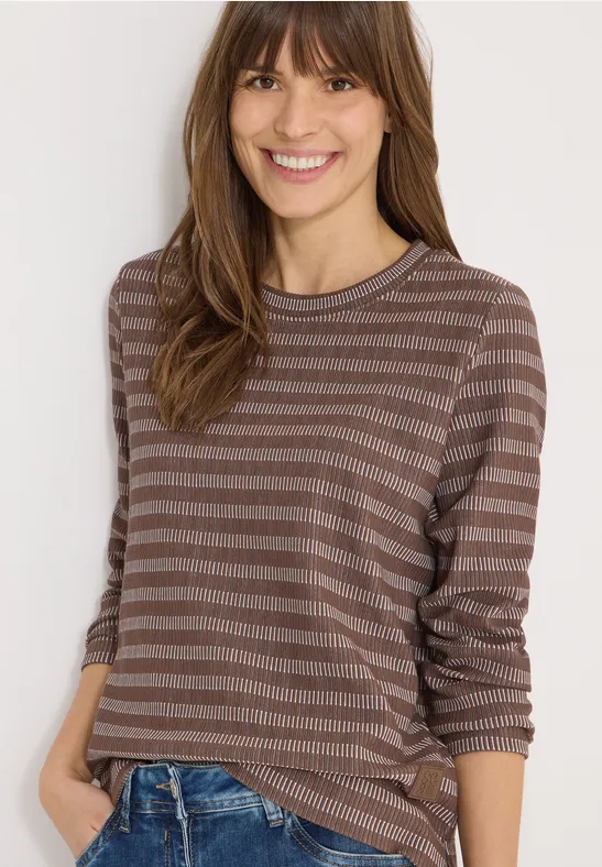 Gestreept shirt urban taupe