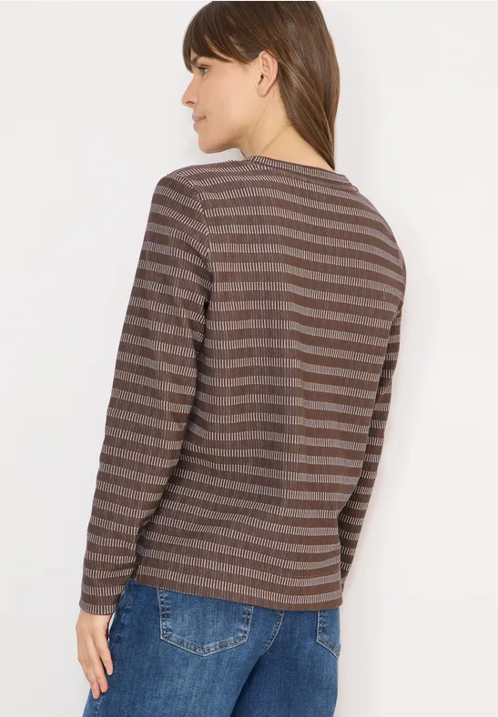 Gestreept shirt urban taupe