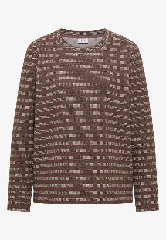 Gestreept shirt urban taupe