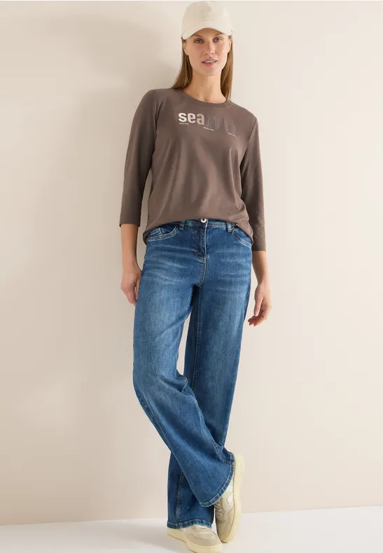 Shirt met print aan de voorkant urban taupe