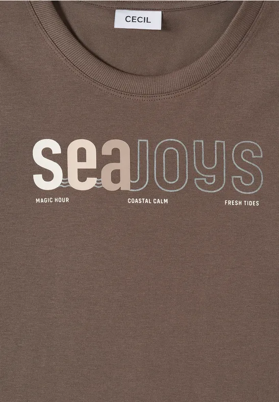 Shirt met print aan de voorkant urban taupe