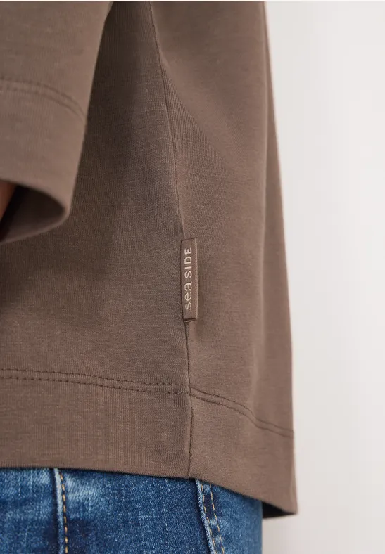 Shirt met print aan de voorkant urban taupe