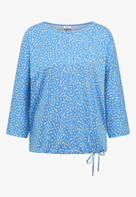 Shirt met minimale print fountain blue