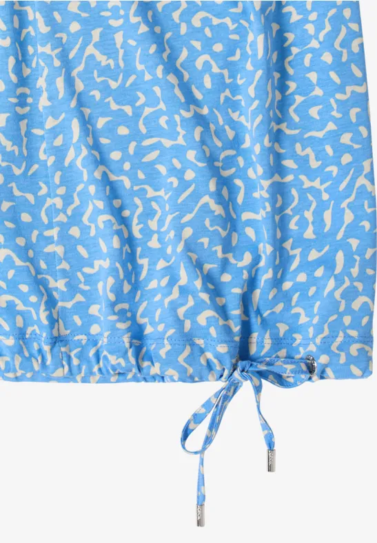 Shirt met minimale print fountain blue