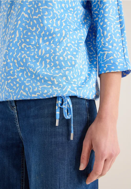 Shirt met minimale print fountain blue