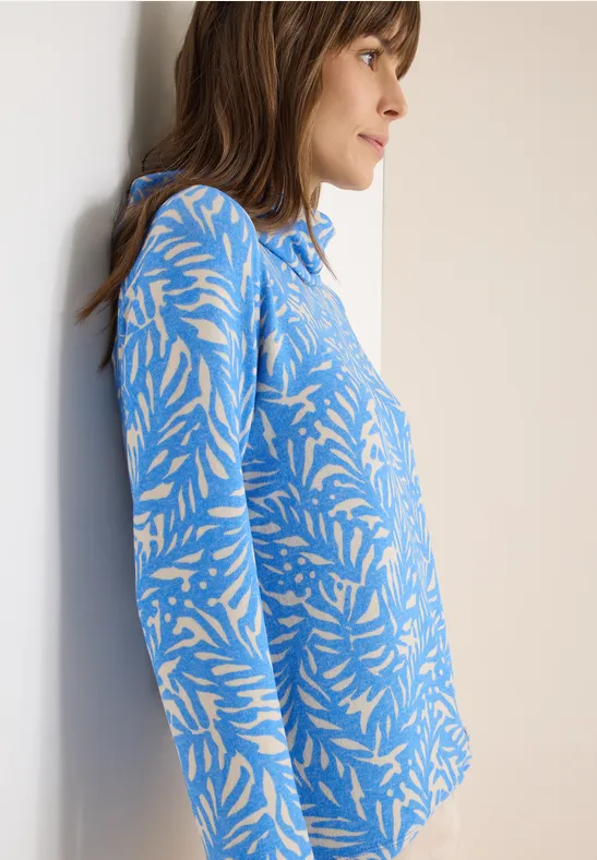 T-shirt deux tons fountain blue melange