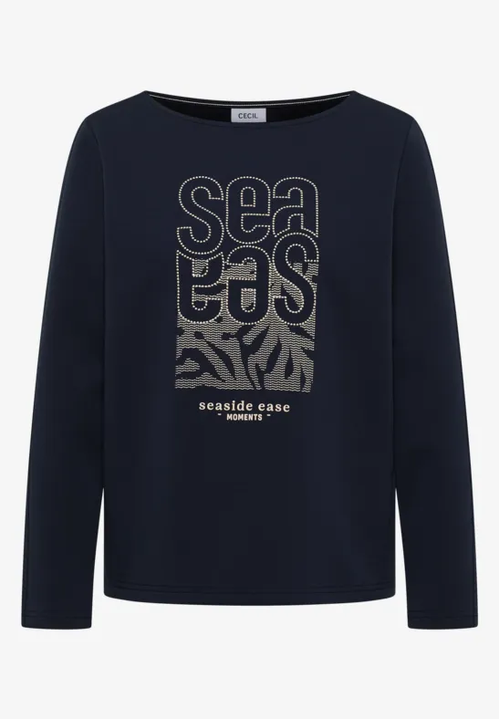 Shirt met borduursel universal blue