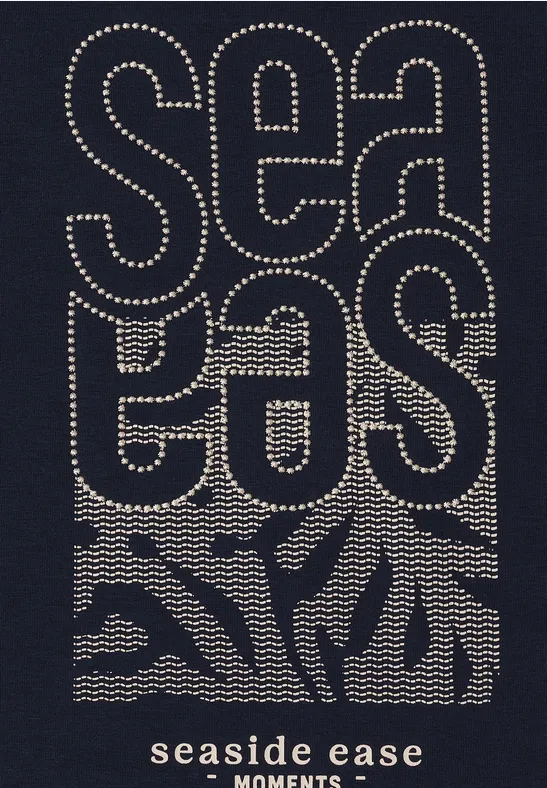 Shirt met borduursel universal blue