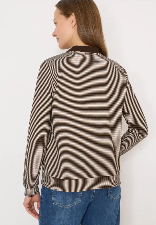 Gestreifte Jacke urban taupe