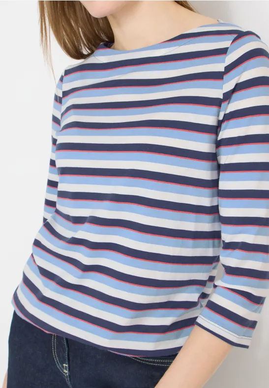 Gestreept shirt sporty denim blue