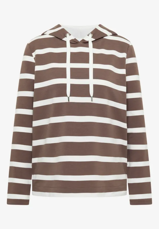 Bluza z kapturem w paski urban taupe