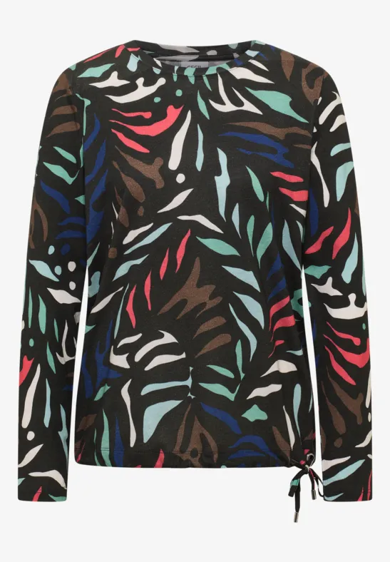 Shirt met patroon raw khaki