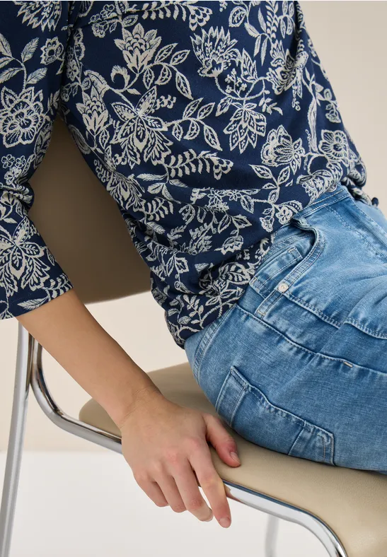 T-shirt à motifs sporty denim blue