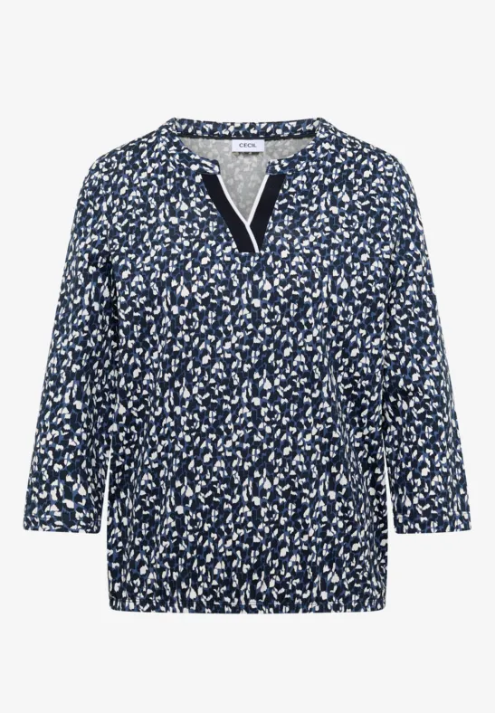 Gemustertes Shirt universal blue