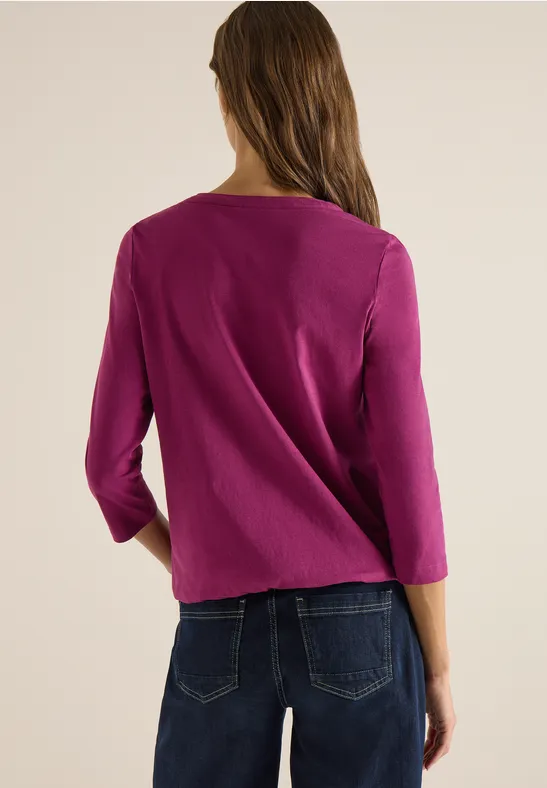 Shirt in effen kleur magenta purple