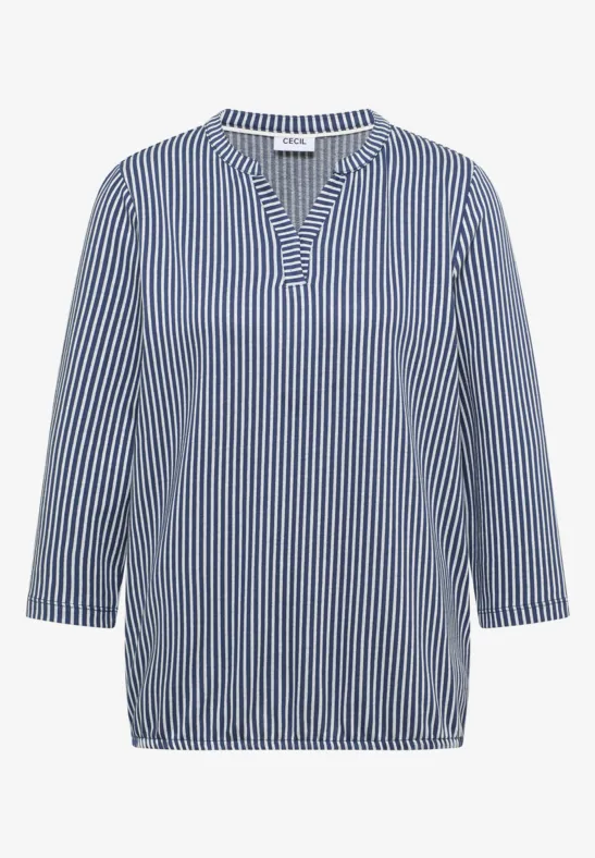 Gestreiftes Shirt sporty denim blue