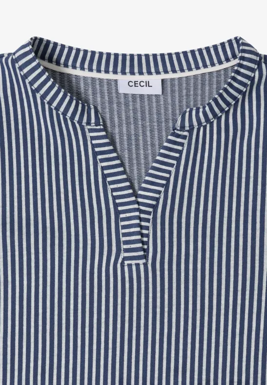 Gestreiftes Shirt sporty denim blue