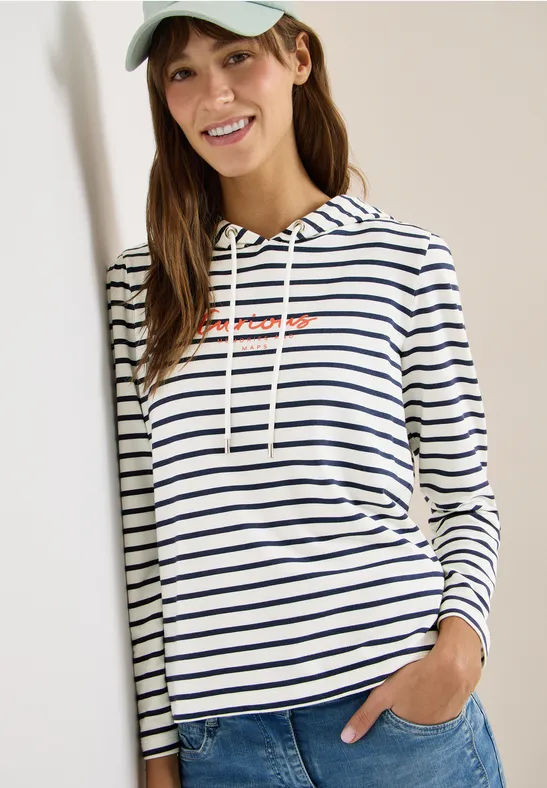 Gestreiftes Hoodie Shirt universal blue