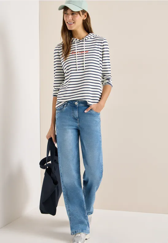 Gestreiftes Hoodie Shirt universal blue