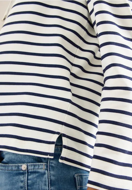 Gestreiftes Hoodie Shirt universal blue