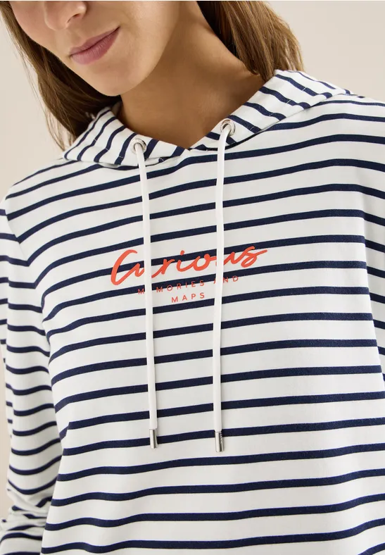 Gestreiftes Hoodie Shirt universal blue