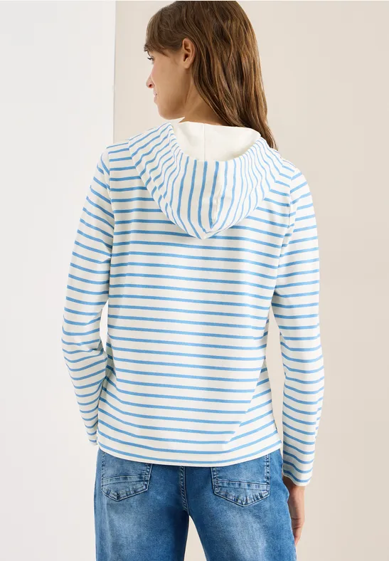 Gestreiftes Hoodie Shirt cloud blue