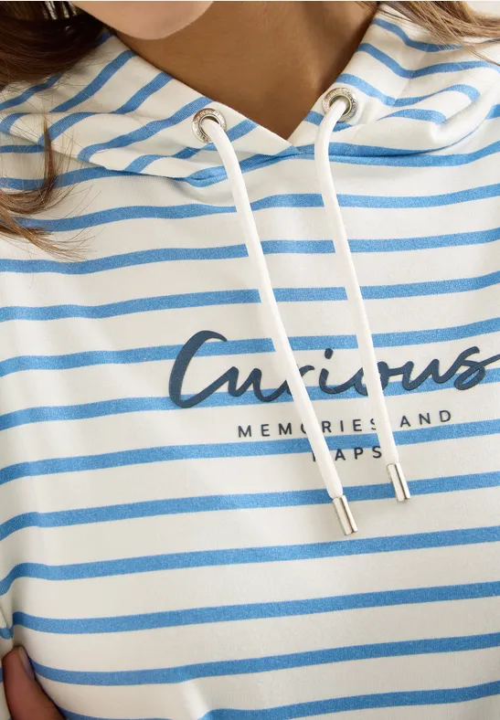 Gestreiftes Hoodie Shirt cloud blue