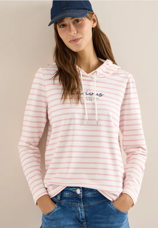 Gestreiftes Hoodie Shirt light blush rose