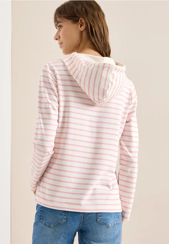Gestreiftes Hoodie Shirt light blush rose