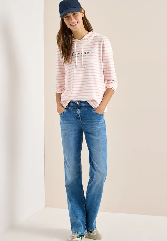 Gestreiftes Hoodie Shirt light blush rose