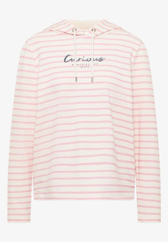 Gestreiftes Hoodie Shirt light blush rose