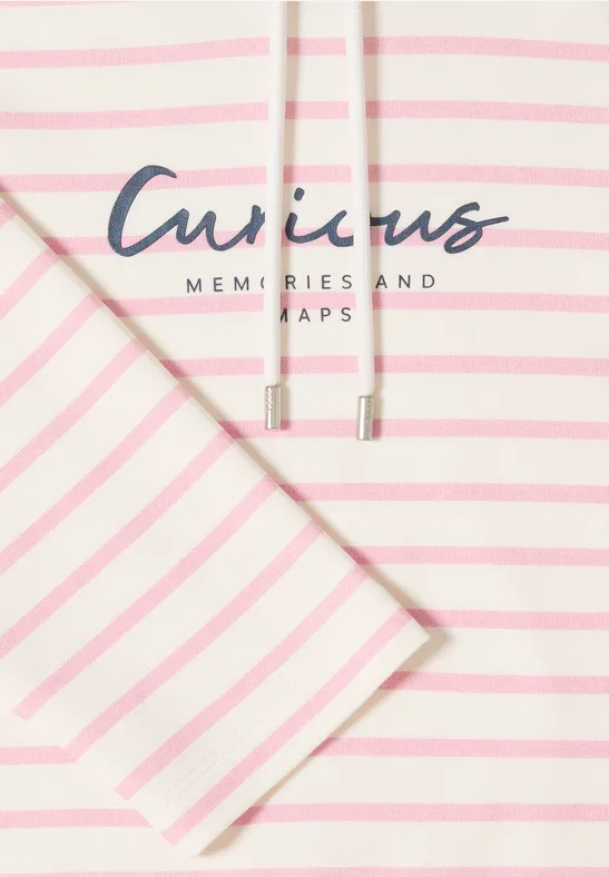 Gestreiftes Hoodie Shirt light blush rose