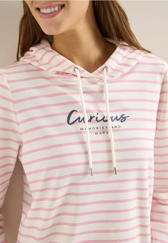 Gestreiftes Hoodie Shirt light blush rose
