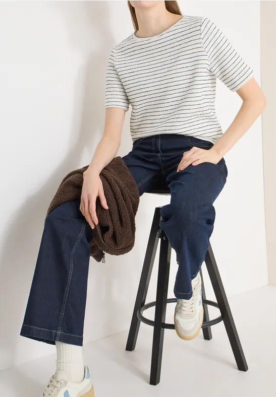 Gestreept shirt vanilla white