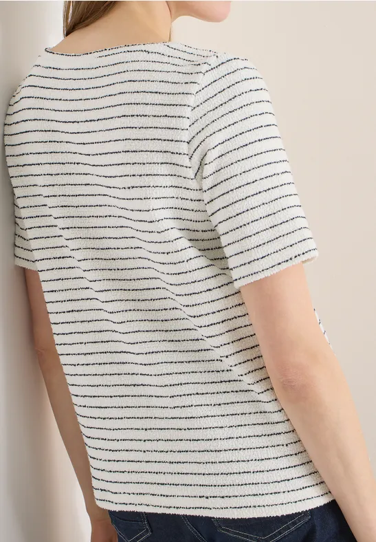 Gestreept shirt vanilla white