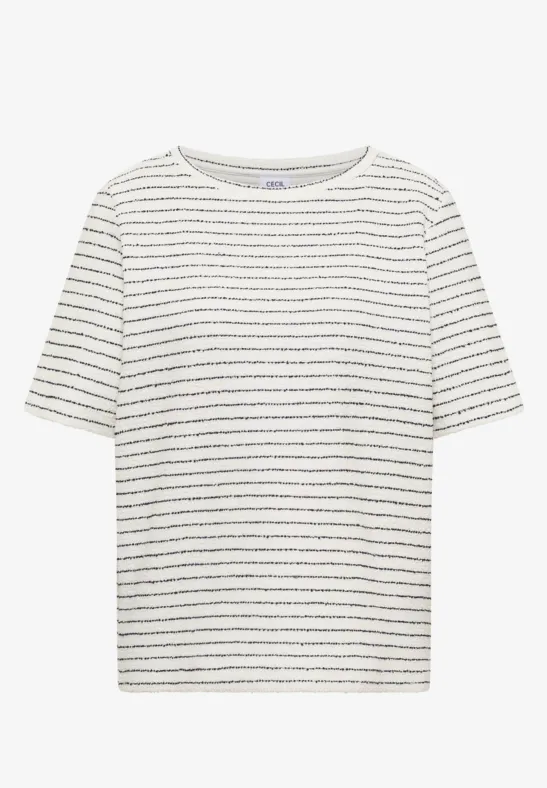 Gestreept shirt vanilla white