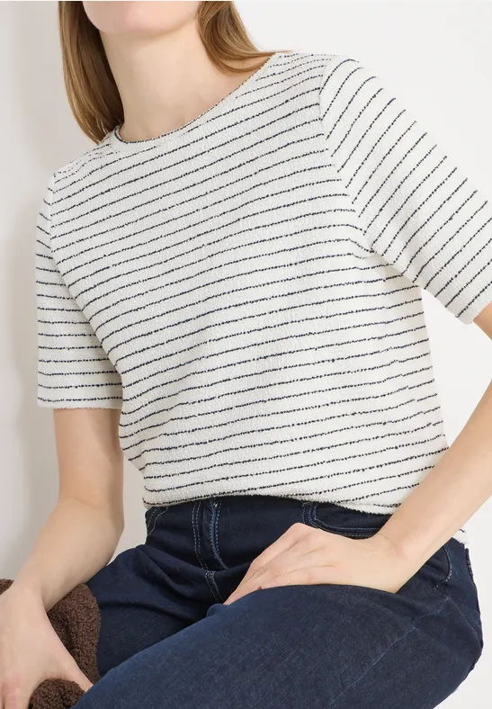 Gestreept shirt vanilla white