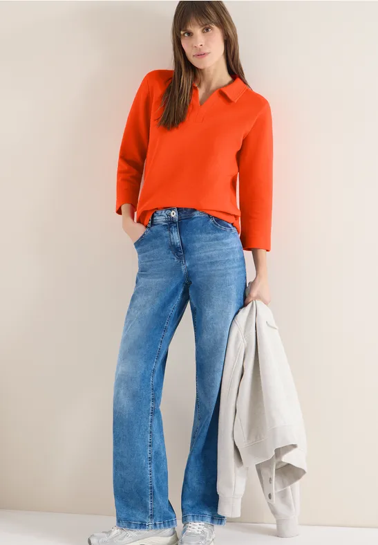 Struktur Poloshirt cherry tomato orange