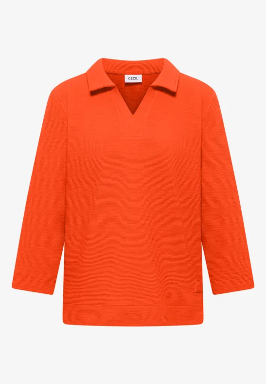 Struktur Poloshirt cherry tomato orange