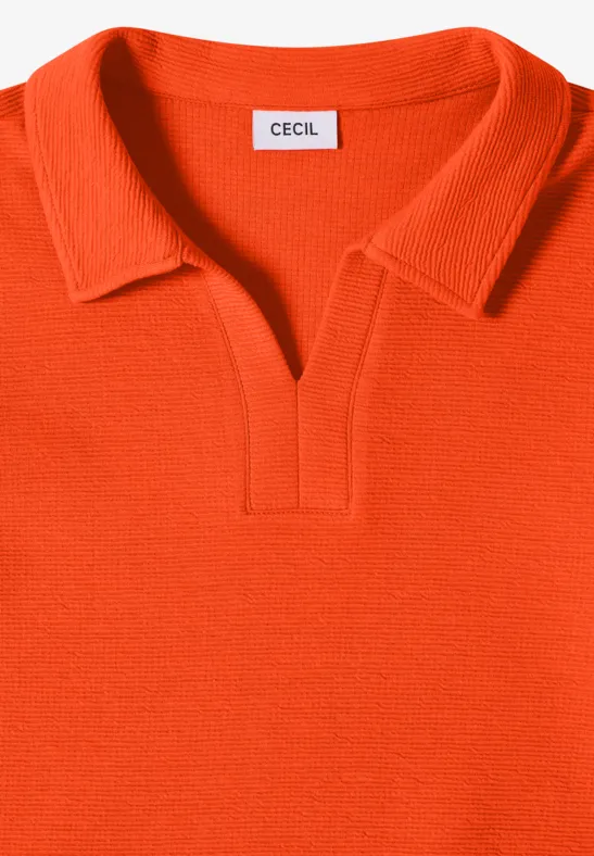 Struktur Poloshirt cherry tomato orange