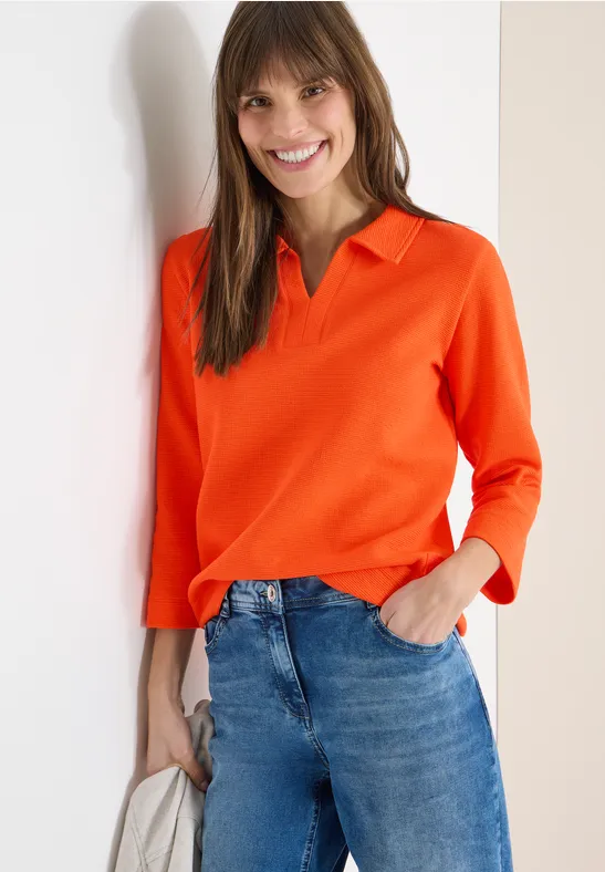 Struktur Poloshirt cherry tomato orange