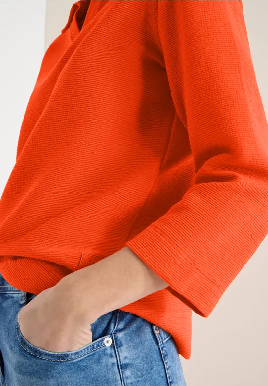 Struktur Poloshirt cherry tomato orange