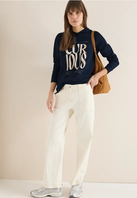 Hoodie shirt met print universal blue