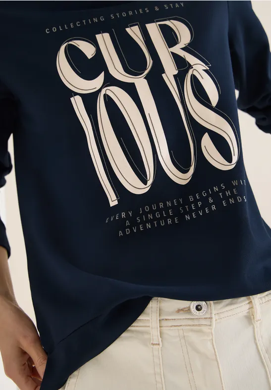 Hoodie shirt met print universal blue