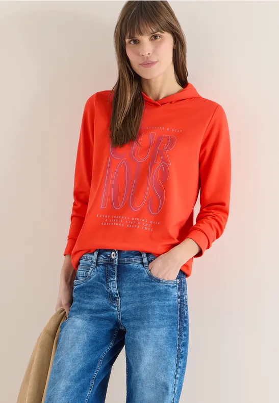 Hoodie Shirt mit Print cherry tomato orange