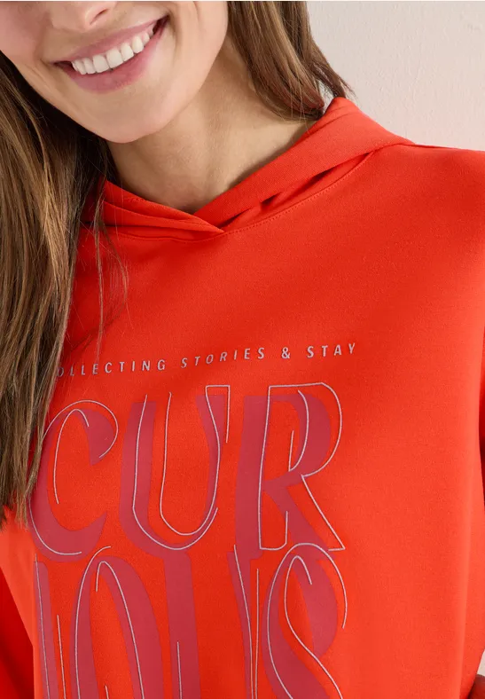 Hoodie Shirt mit Print cherry tomato orange