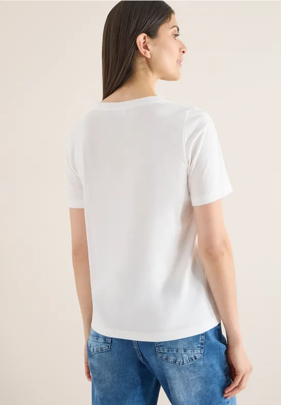 T-Shirt mit Frontprint vanilla white
