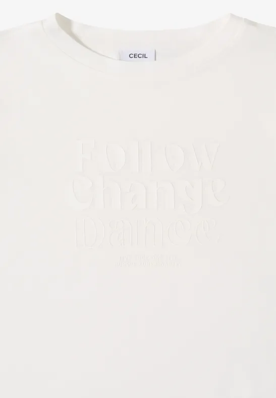 T-Shirt mit Frontprint vanilla white